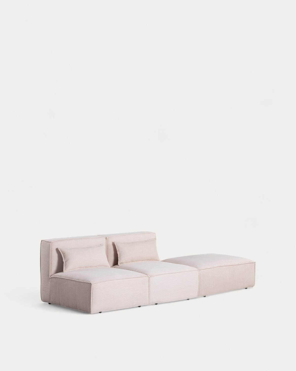 Sofá Modular de 2 Piezas con Puff de Pana Gruesa Kilhe, imagen de galería 1