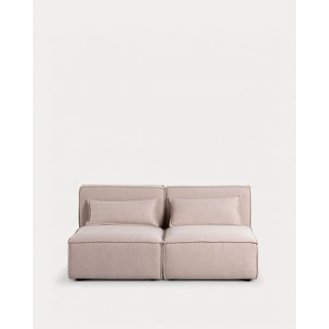 Sofá Modular de 2 Piezas de Tela Kilhe Tela -Beige Seashell - The Masie