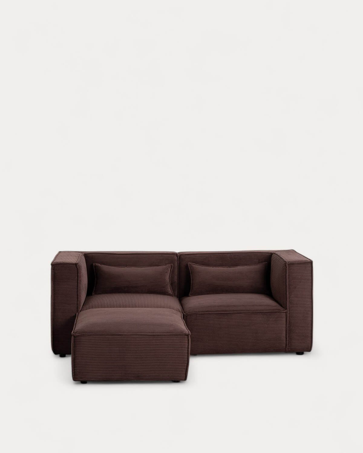 Sofá Modular de 2 Piezas Esquineras con Puff de Pana Gruesa Kilhe, imagen de galería 2