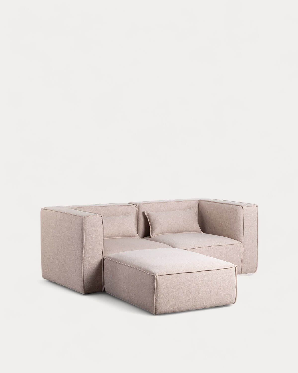 Sofá Modular de 2 Piezas Esquineras y Puff de Tela Kilhe, imagen de galería 1
