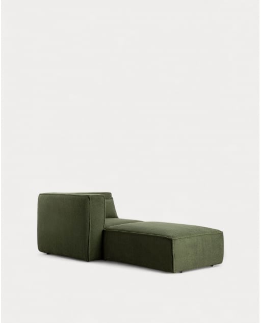 Sillón Esquinero Modular con Puff de Tela Bouclé Kilhe