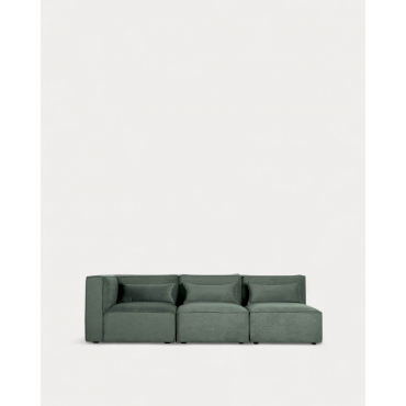 Sofá Modular de 3 Piezas con 2 Sillones de Pana Kilhe Pana -Verde Grove - The Masie