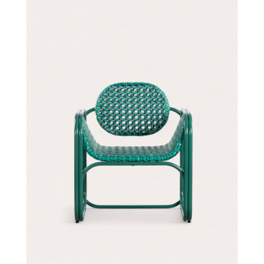 Pack 2 Butacas con Reposabrazos de Aluminio y Ratán Sintético Roys Verde Pine - The Masie