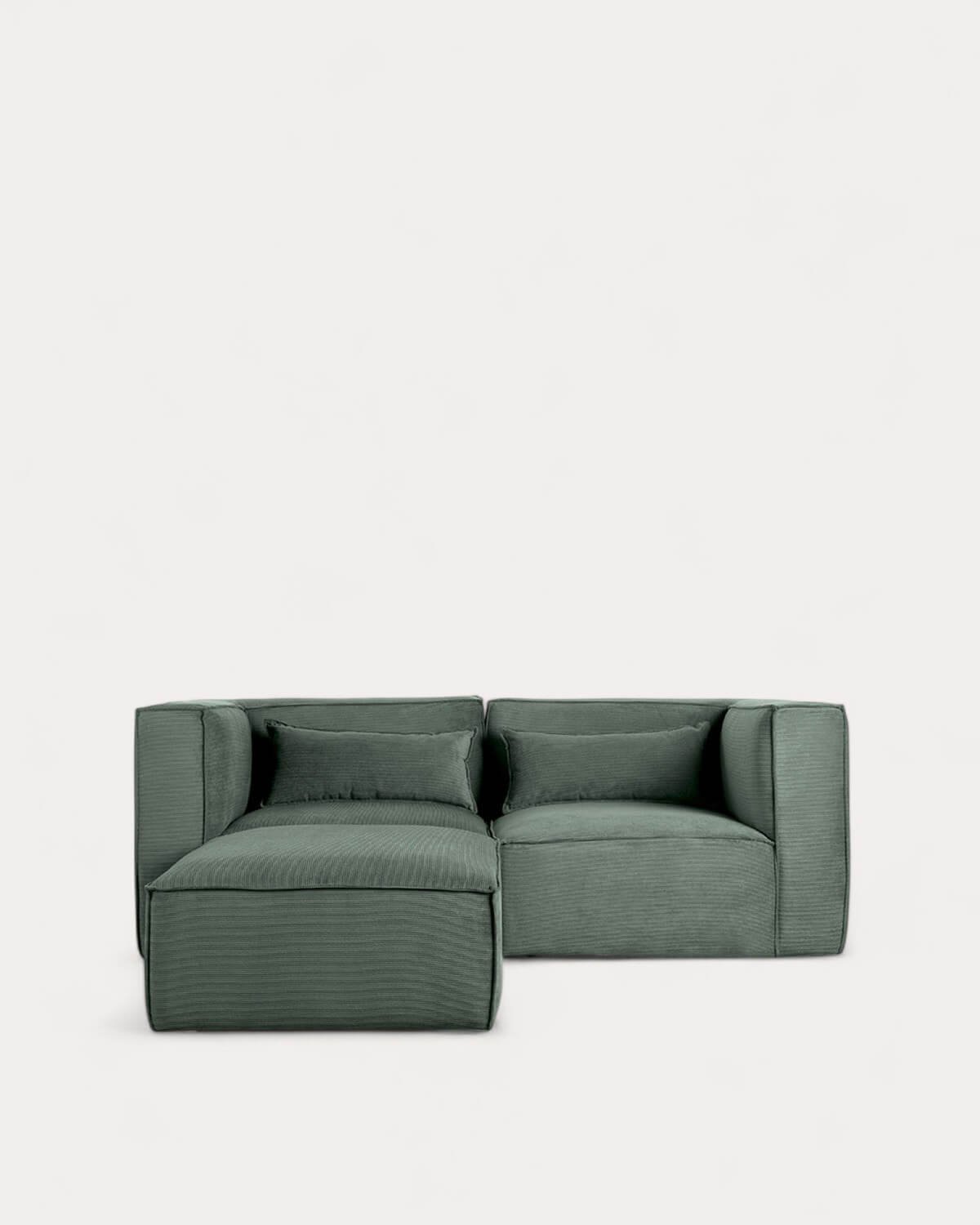 Sofá Modular de 2 Piezas Esquineras y Puff de Pana Kilhe, imagen de galería 1