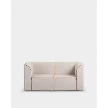 Sofá Modular de Jardín 2 Piezas Esquineras de Tela Lagos Tela -Beige Seashell - The Masie