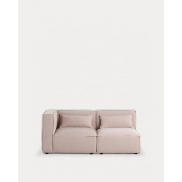 Sofá Modular Esquinero de 2 Piezas de Tela Kilhe Tela -Beige Seashell - The Masie