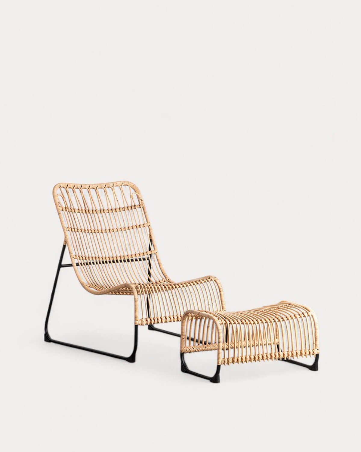 Sillón con Reposapiés de Ratán Natural Milan , imagen de galería 1