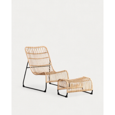 Sillón con Reposapiés de Ratán Natural Milan Ratán Natural - The Masie