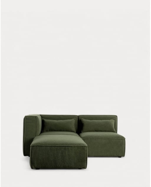 Sofá Modular Esquinero de 2 Piezas y Puff Tela Bouclé Kilhe