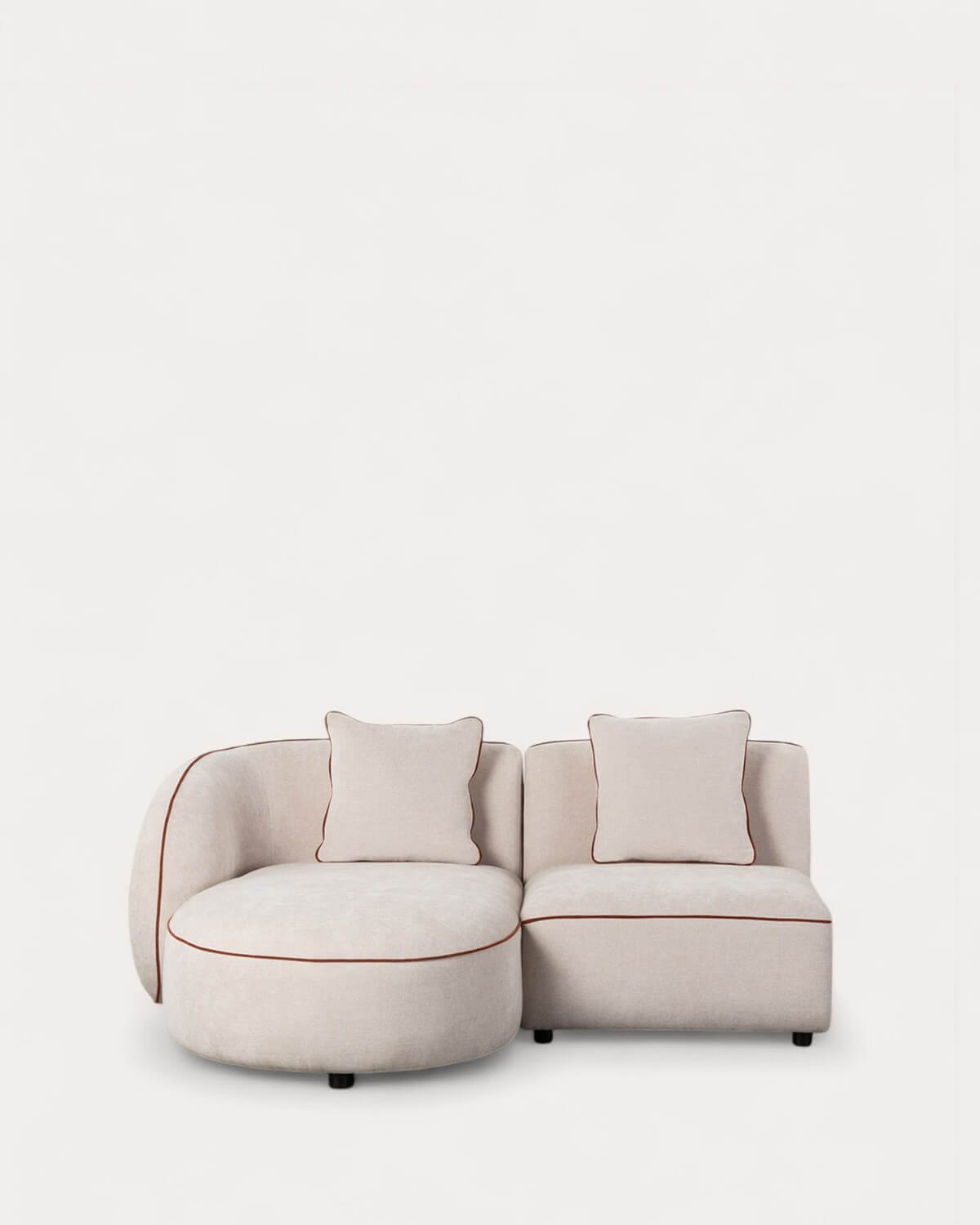 Sofá Modular 2 Piezas Chaise Longue con Sillón de Tela Ilham