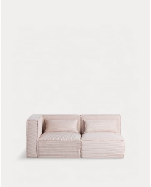 Sofá Modular de 2 Piezas Esquinero y Sillón de Pana Gruesa Kilhe
