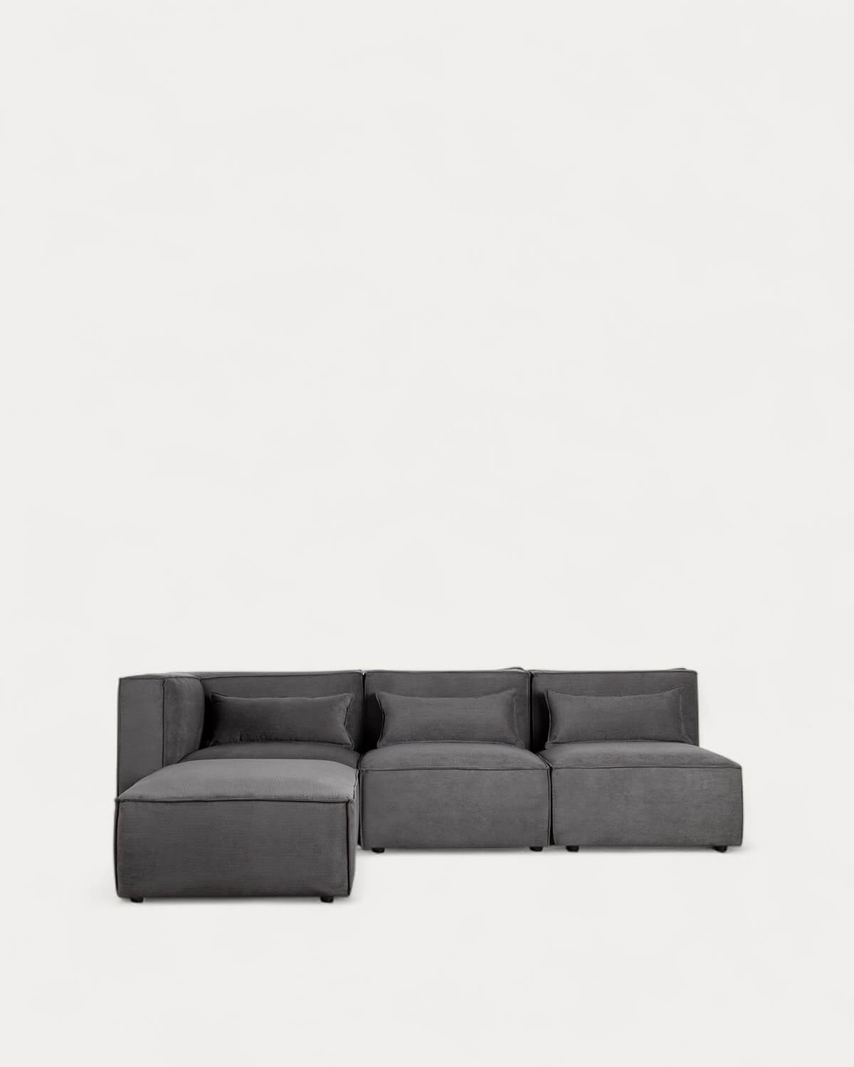 Sofá Modular 3 Piezas Esquinero con 2 Sillones y Puff de Pana Kilhe, imagen de galería 1