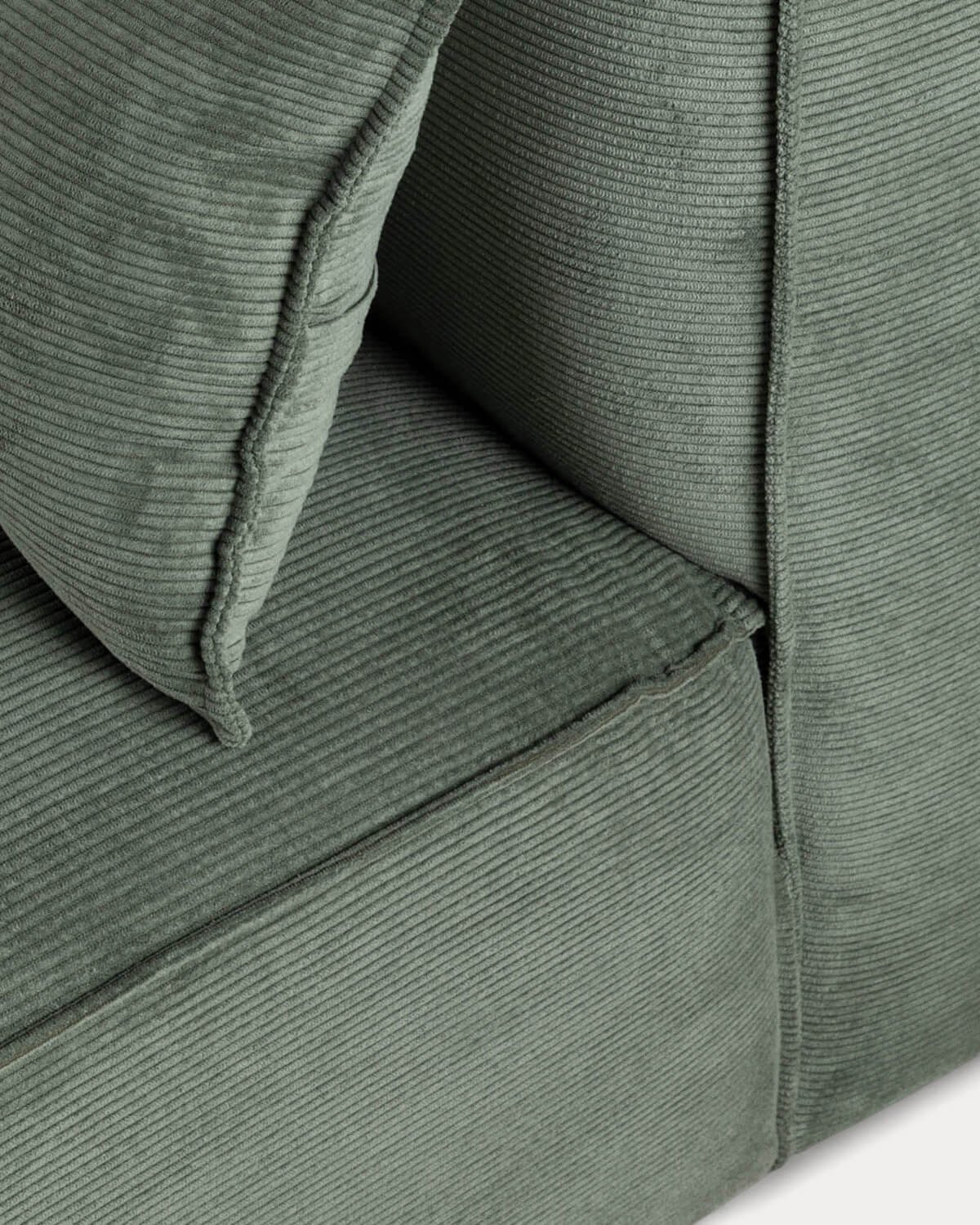 Sofá Modular de 3 Piezas con 2 Sillones Esquineros y Puff de Pana Kilhe, imagen de galería 6