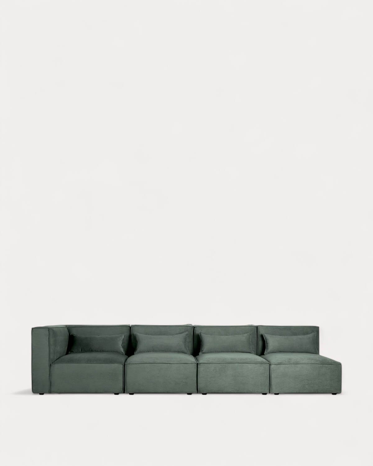 Sofá Modular de 4 Piezas con 3 Sillones de Pana Kilhe