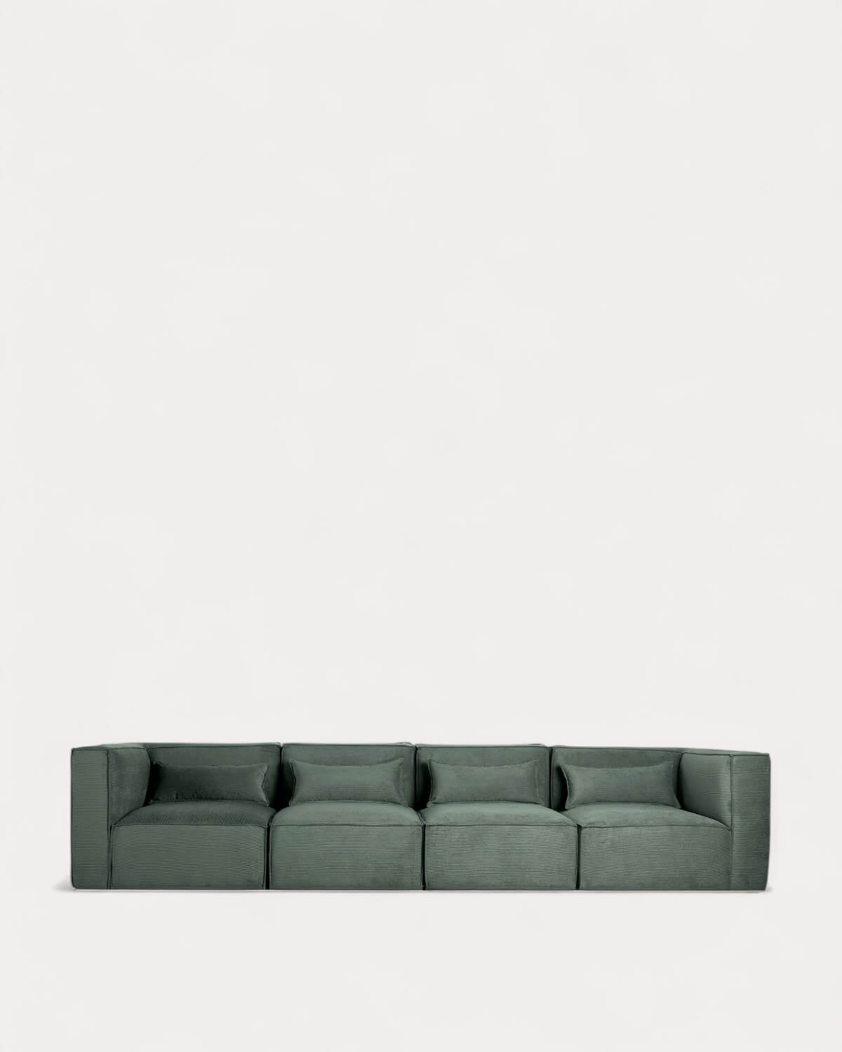 Sofá Modular de 4 Piezas con 2 Sillones Esquineros de Pana Kilhe