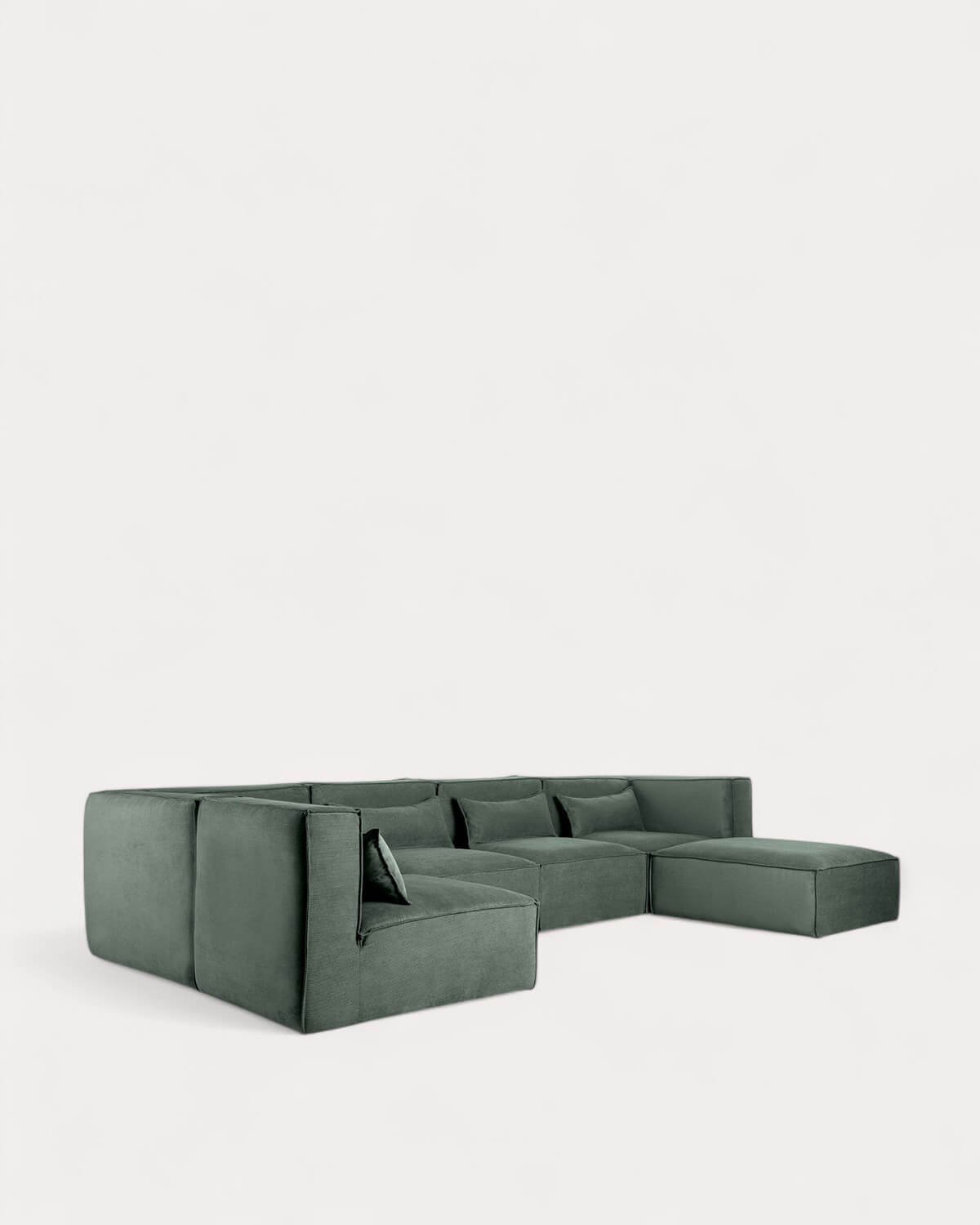 Sofá Modular de 5 Piezas y Puff de Pana Kilhe, imagen de galería 1