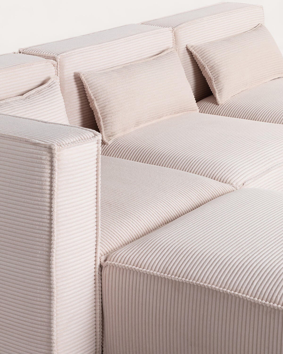 Sofá Modular de 3 Piezas Esquinero con 2 Sillones y Puff de Pana Gruesa Kilhe, imagen de galería 6