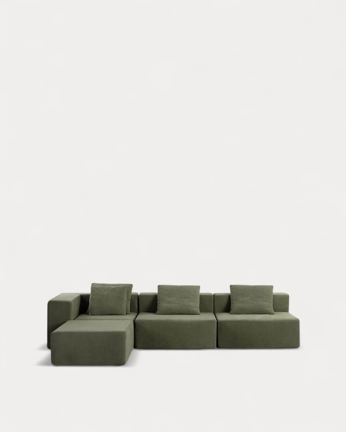 Sofá 3 Piezas Esquinero con 2 Sillones y Puff de Pana Envasado al Vacío Grecia, imagen de galería 2