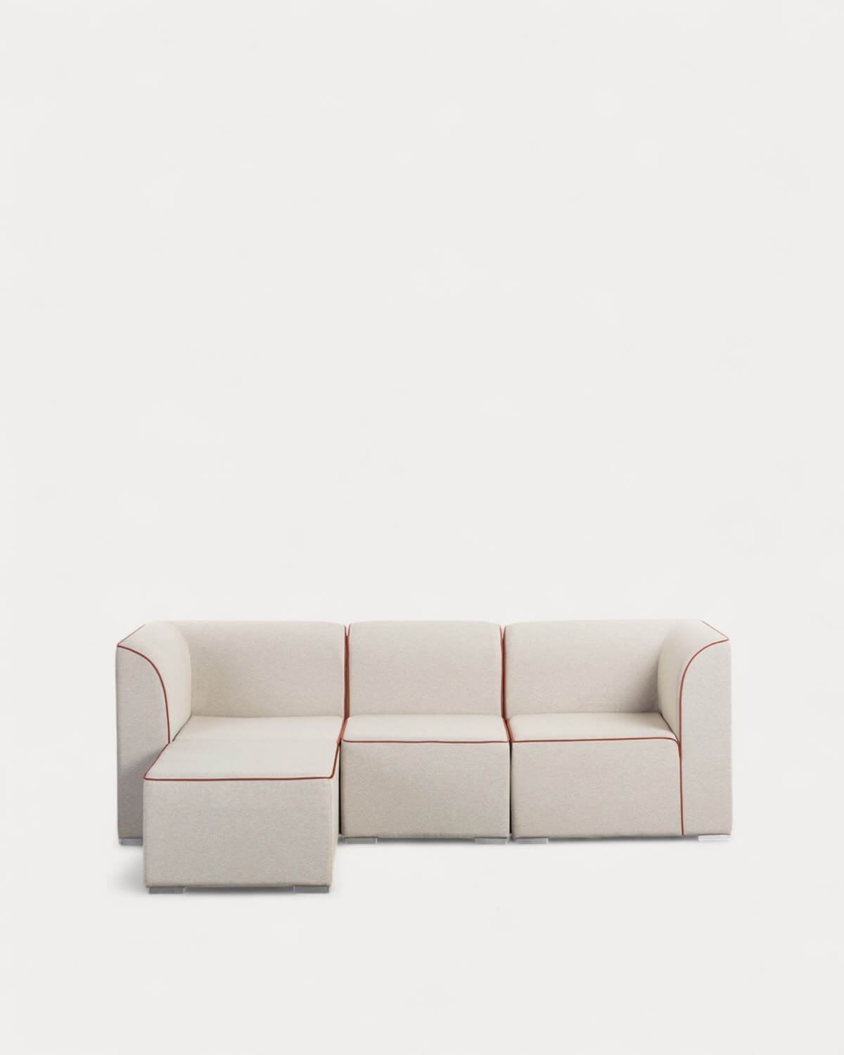 Sofá Modular de Jardín 3 Piezas con 2 Esquineros y Sillón con Puff de Tela Lagos, imagen de galería 1