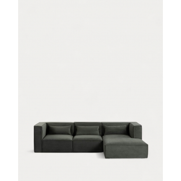 Sofá Modular Chaise Longue de Pana Kilhe Verde Grove & Chaise longue Derecho - The Masie