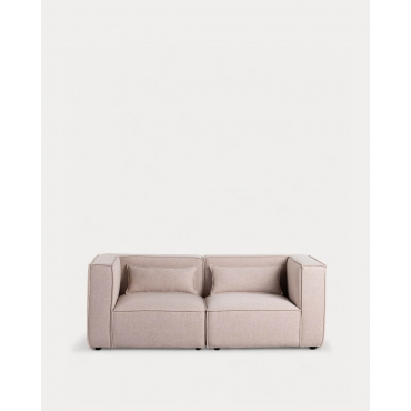 Sofá Modular de 2 Piezas Esquineras de Tela Kilhe Tela -Beige Seashell - The Masie