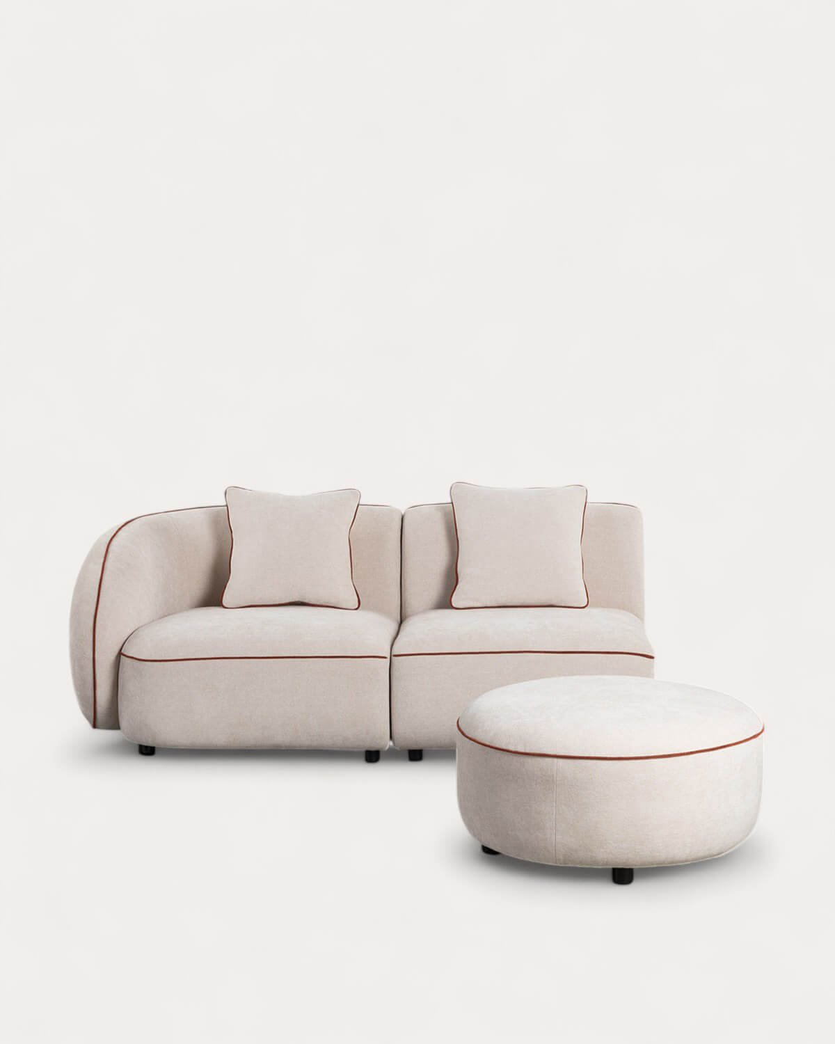 Sofá Modular 2 Piezas Esquinero con Sillón y Puff de Tela Ilham, imagen de galería 1