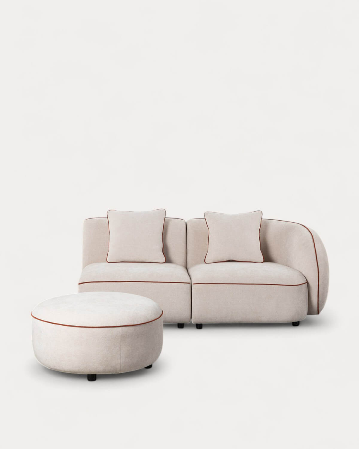 Sofá Modular 2 Piezas Esquinero con Sillón y Puff de Tela Ilham, imagen de galería 1