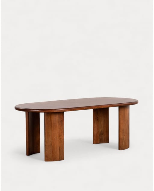 Mesa de Comedor Ovalada de Madera de Mango (220x100 cm) Leno
