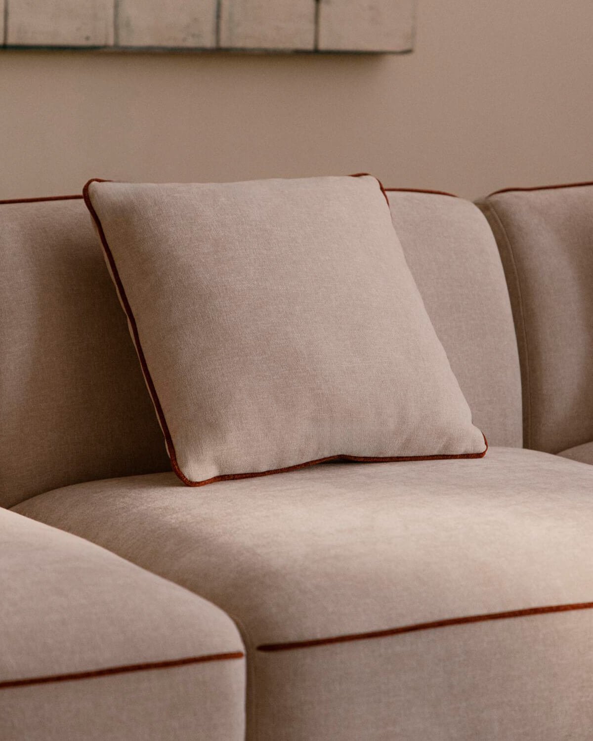 Sofá Modular 3 Piezas Chaise Longue con 2 Sillones y Puff Redondo de Tela Ilham, imagen de galería 2