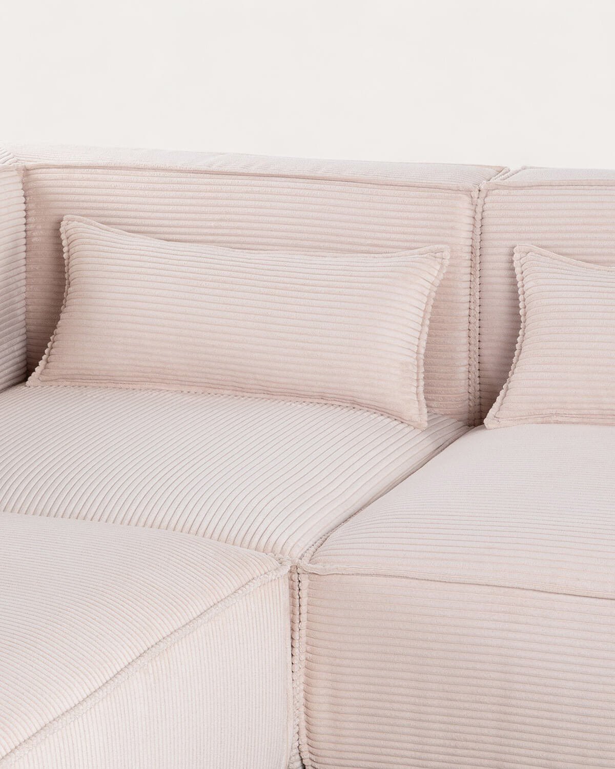 Sofá Modular de 3 Piezas con 2 Esquineros y Sillón con Puff de Pana Gruesa Kilhe, imagen de galería 9