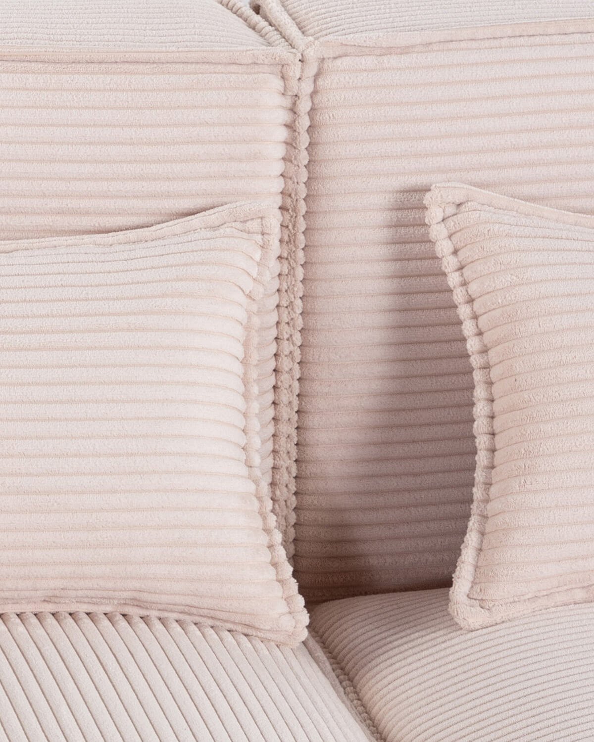 Sofá Modular de 3 Piezas con 2 Esquineros y Sillón con Puff de Pana Gruesa Kilhe, imagen de galería 10