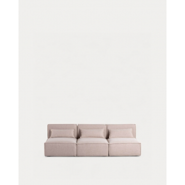 Sofá Modular de 3 Piezas de Tela Kilhe Tela -Beige Seashell - The Masie