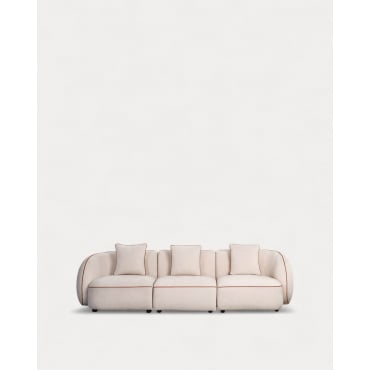 Sofá Modular 3 Piezas con 2 Esquineros y Sillón de Tela Ilham Beige Seashell - The Masie