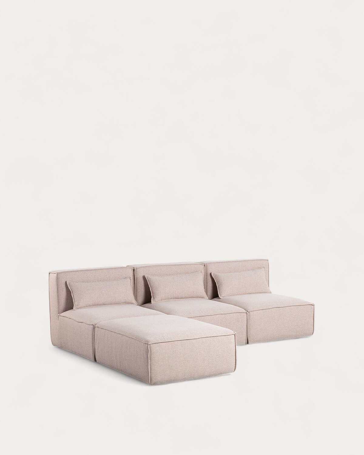 Sofá Modular de 3 Piezas y Puff de Tela Kilhe, imagen de galería 1