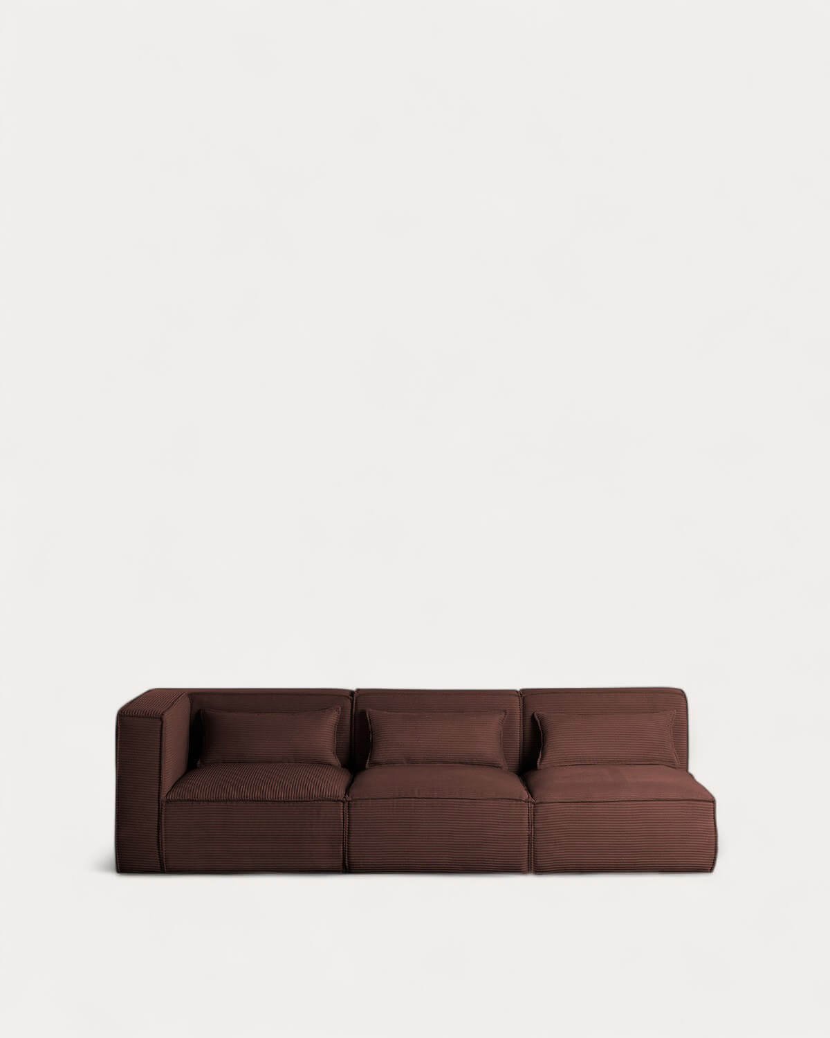 Sofá Modular de 3 Piezas Esquinero con 2 Sillones de Pana Gruesa Kilhe