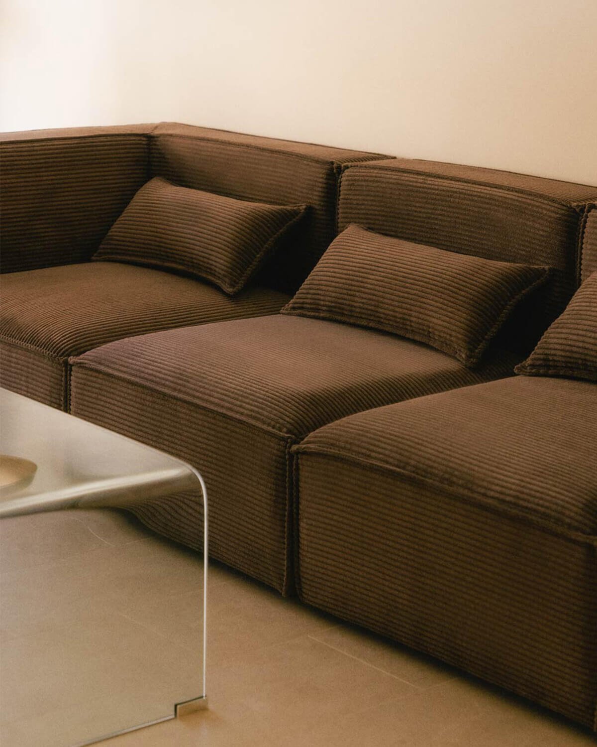 Sofá Modular de 3 Piezas Esquinero con 2 Sillones de Pana Gruesa Kilhe, imagen de galería 2