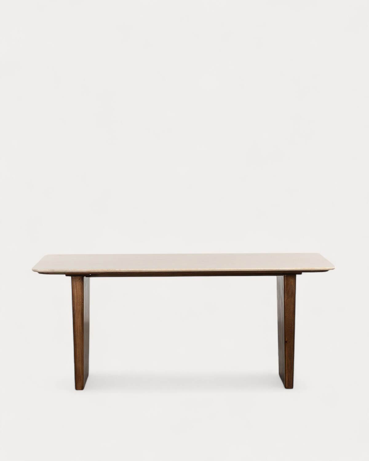 Mesa de Comedor Rectangular de Mármol Egipcio y Madera de Mango (180x90 cm) Amatis, imagen de galería 5