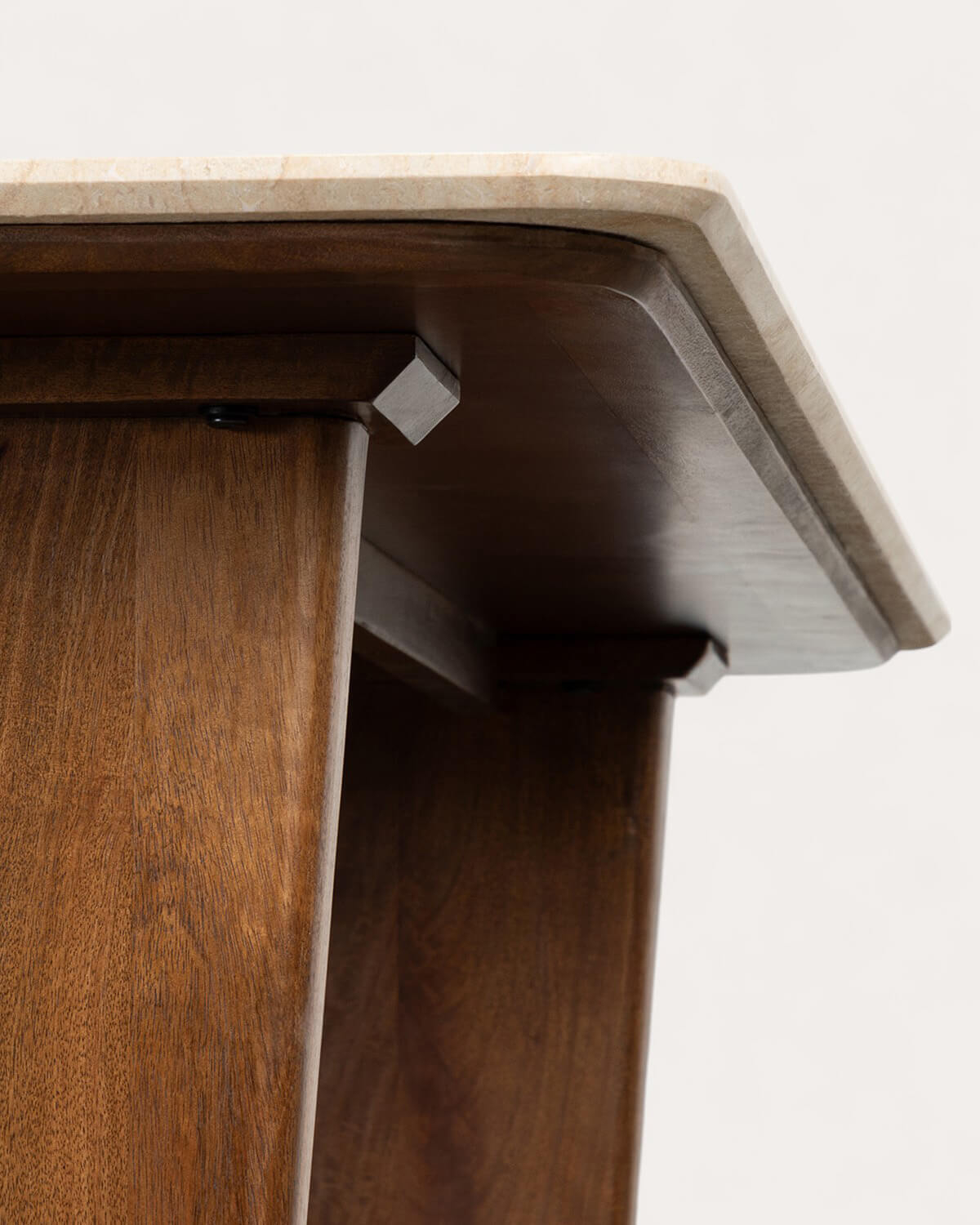 Mesa de Comedor Rectangular de Mármol Egipcio y Madera de Mango (180x90 cm) Amatis, imagen de galería 8