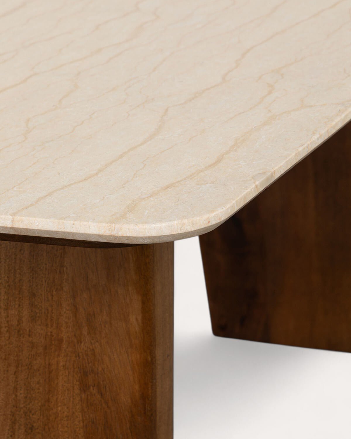 Mesa de Comedor Rectangular de Mármol Egipcio y Madera de Mango (180x90 cm) Amatis, imagen de galería 7