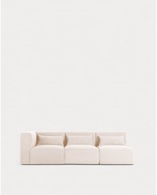 Sofá Modular de 3 piezas con 2 Sillones de Tela Bouclé Kilhe