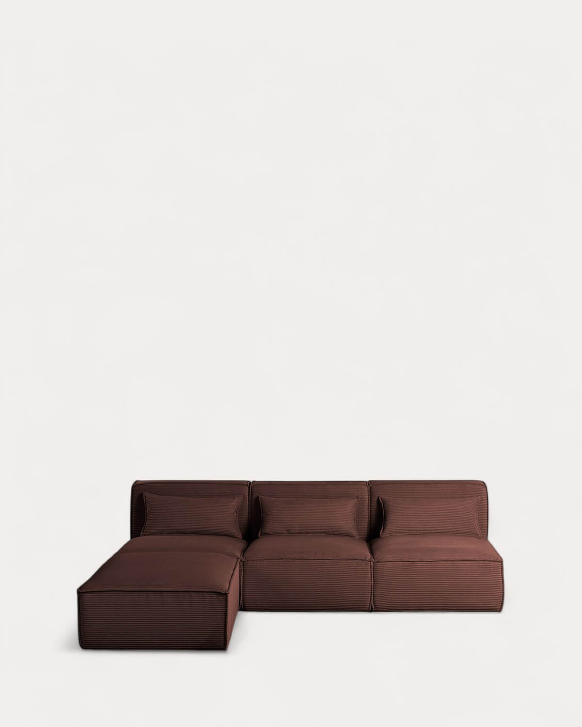 Sofá Modular de 3 Piezas con Puff de Pana Gruesa Kilhe, imagen de galería 2