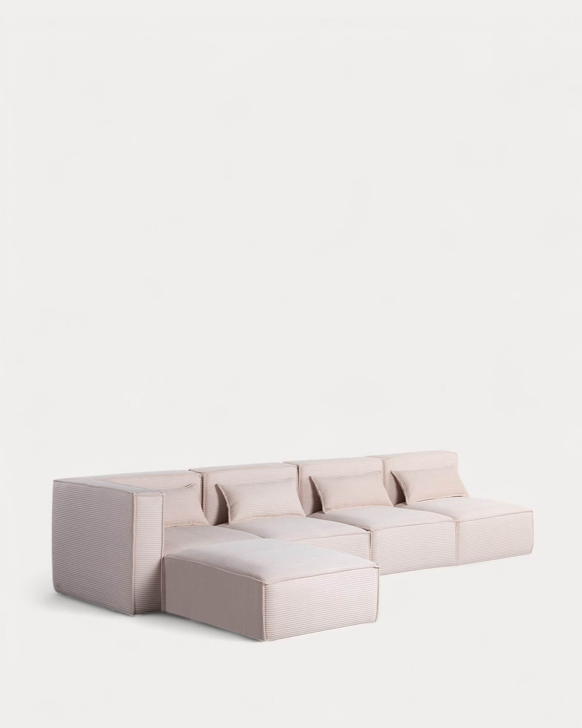 Sofá Modular de 4 Piezas con 3 Sillones y Puff de Pana Gruesa Kilhe, imagen de galería 1