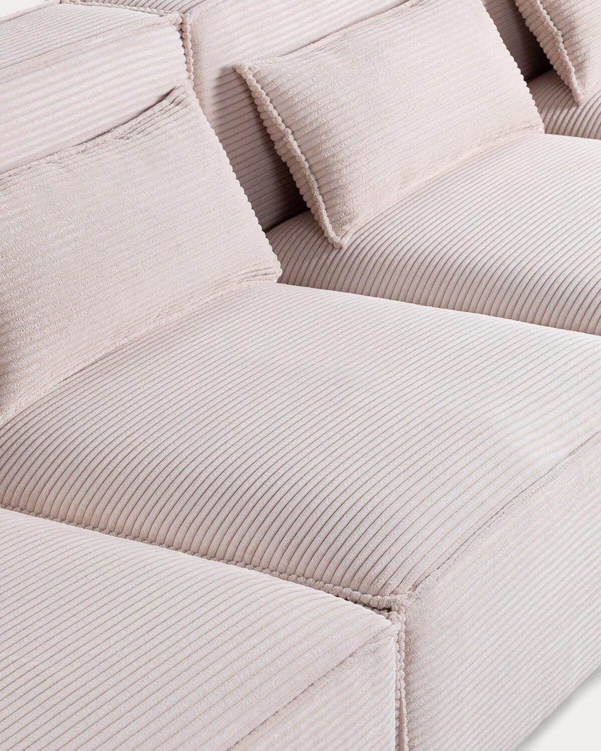 Sofá Modular de 4 Piezas con 3 Sillones y Puff de Pana Gruesa Kilhe, imagen de galería 7