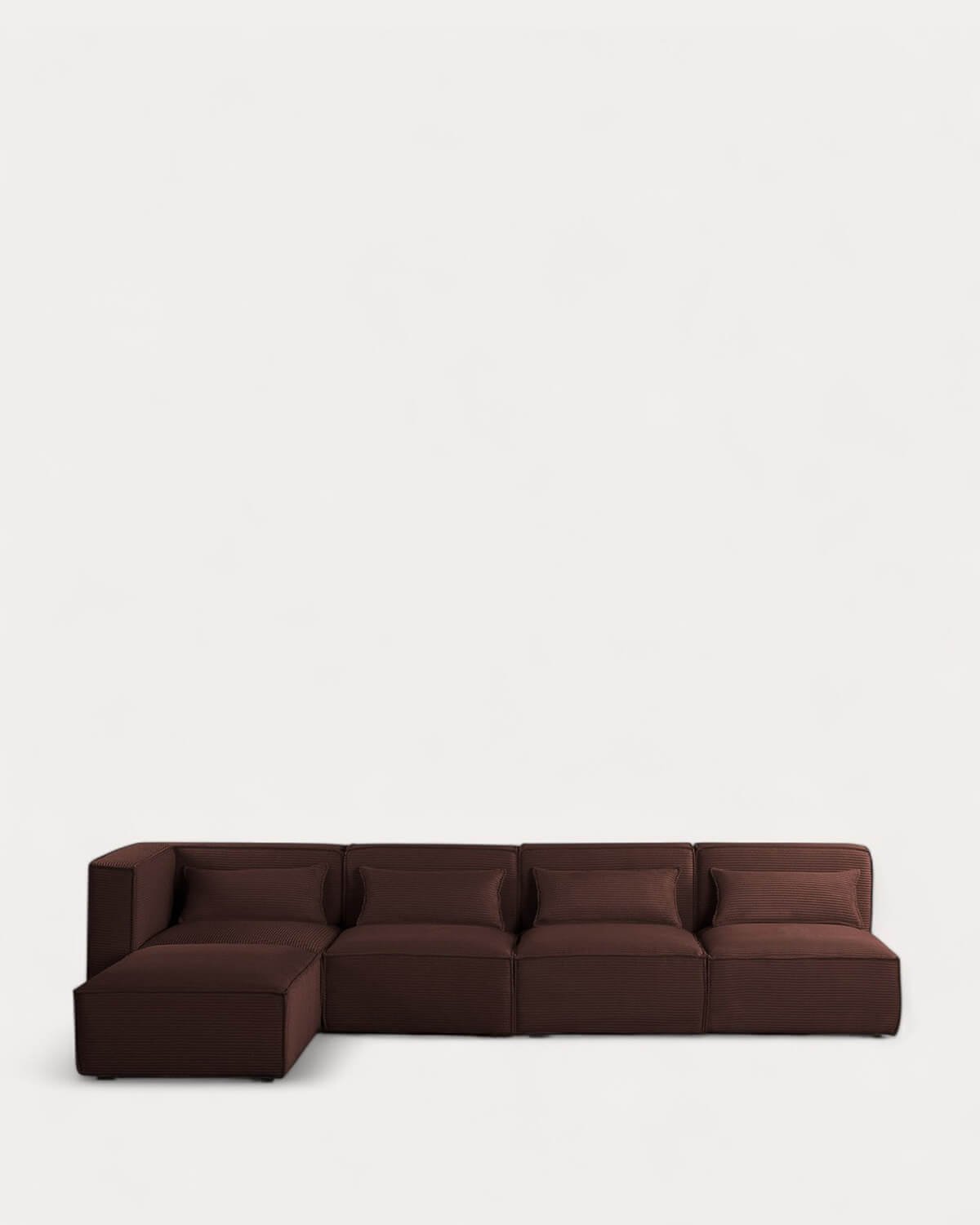 Sofá Modular de 4 Piezas con 3 Sillones y Puff de Pana Gruesa Kilhe, imagen de galería 2