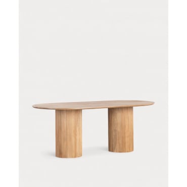 Mesa de Comedor Ovalada de Madera de Mango (200x100 cm) Viena Madera de Mango - The Masie