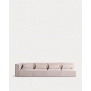 Sofá Modular de 4 Piezas con 3 Sillones de Pana Gruesa Kilhe Pana Gruesa -Beige Seashell - The Masie