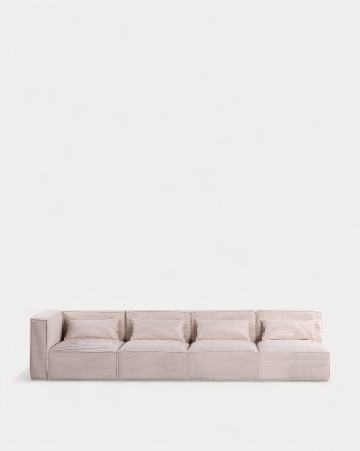 Sofá Modular de 4 Piezas con 3 Sillones de Pana Gruesa Kilhe
