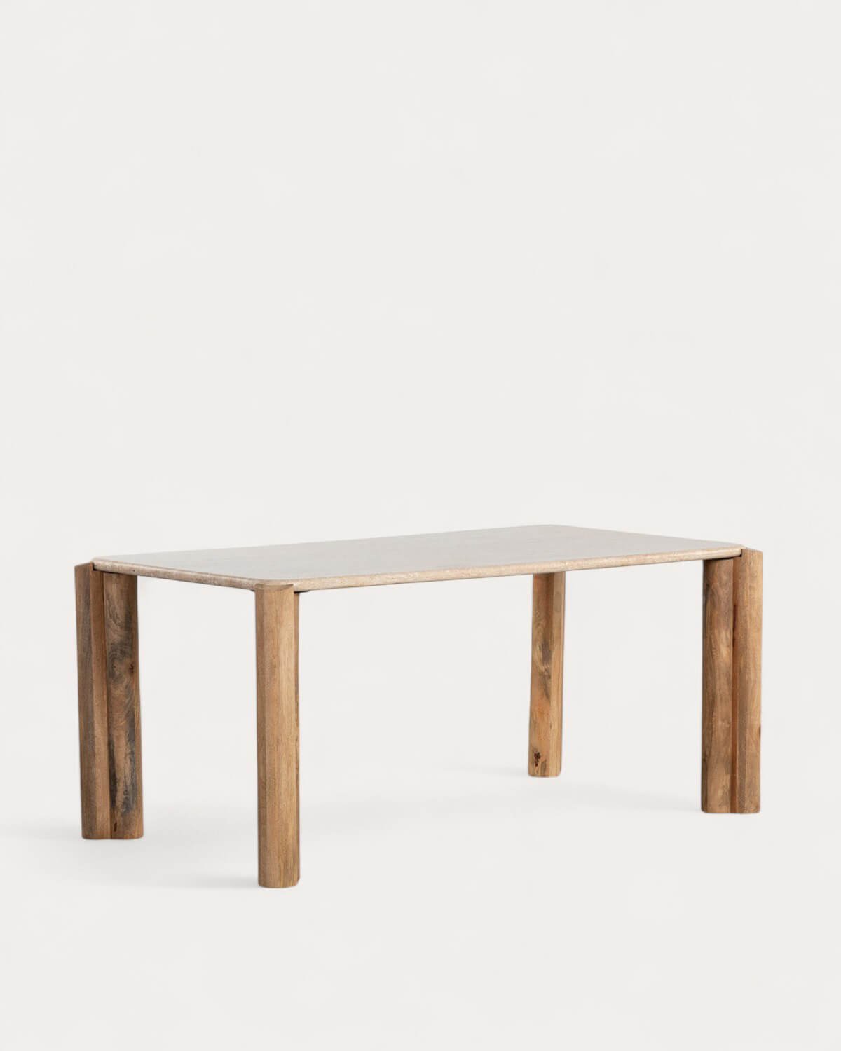 Mesa de Comedor Rectangular con Tablero de Mármol Travertino (174x91 cm) Ethel, imagen de galería 1