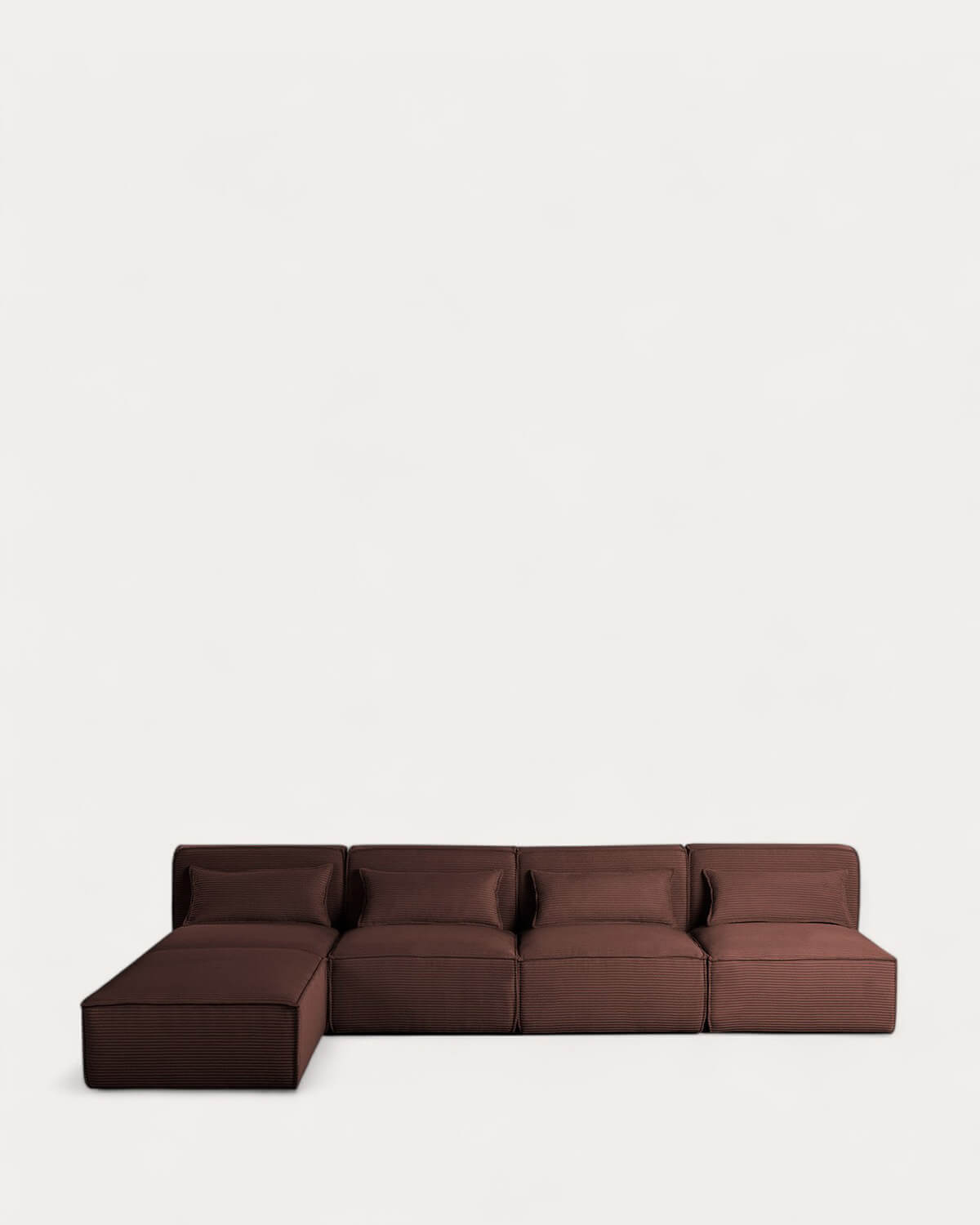 Sofá Modular de 4 Piezas con Puff de Pana Gruesa Kilhe, imagen de galería 1