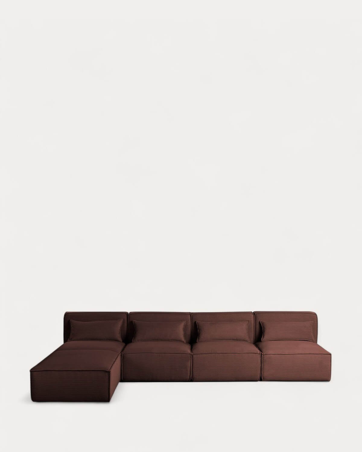 Sofá Modular de 4 Piezas con Puff de Pana Gruesa Kilhe